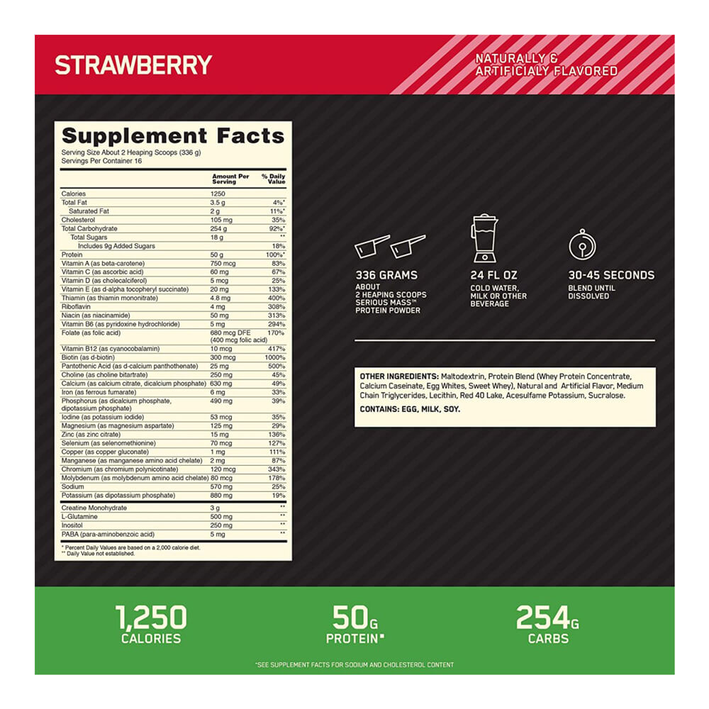 Optimum Nutrition Serious Mass - Strawberry | TSS The ...